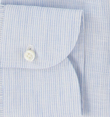 $500 Luigi Borrelli Light Blue Striped Shirt - Slim - (LB81265) - Parent