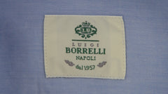 $500 Luigi Borrelli Light Blue Solid Cotton Shirt - Slim - (LB7292612) - Parent