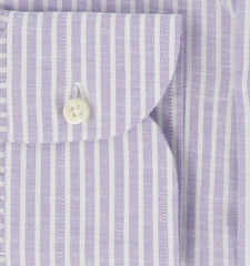 $500 Luigi Borrelli Lavender Purple Cotton Shirt - Slim - (LB7292615) - Parent
