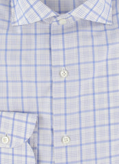 $500 Luigi Borrelli Light Blue Plaid Cotton Shirt - Slim - (LB38267) - Parent