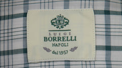 $500 Luigi Borrelli Green Plaid Cotton Shirt - Slim - (LB1227256) - Parent