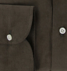 $500 Luigi Borrelli Dark Green Solid Shirt - Slim - (LB12272517) - Parent