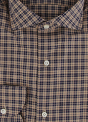 $500 Luigi Borrelli Light Brown Plaid Shirt - Slim - (LB1227251) - Parent