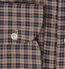 $500 Luigi Borrelli Light Brown Plaid Shirt - Slim - (LB1227251) - Parent