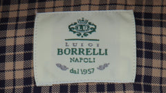 $500 Luigi Borrelli Light Brown Plaid Shirt - Slim - (LB1227251) - Parent