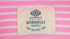 $500 Luigi Borrelli Pink Striped Cotton Shirt - Slim - (LB38264) - Parent