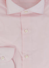 $500 Luigi Borrelli Pink Solid Cotton Shirt - Slim - (LB3282610) - Parent