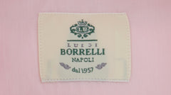 $500 Luigi Borrelli Pink Solid Cotton Shirt - Slim - (LB3282610) - Parent