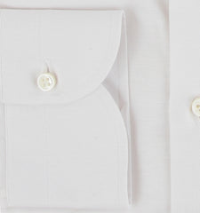$500 Luigi Borrelli White Solid Shirt - Slim - (LB314262) - Parent