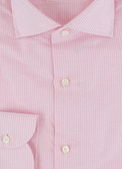 $500 Luigi Borrelli Pink Striped Shirt - Slim - (LB314261) - Parent