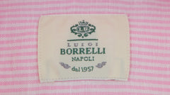 $500 Luigi Borrelli Pink Striped Shirt - Slim - (LB314261) - Parent