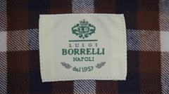 $500 Luigi Borrelli Brown Plaid Cotton Shirt - Slim - (LB7292614) - Parent