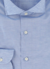 $500 Luigi Borrelli Light Blue Solid Shirt - Slim - (LB81267) - Parent