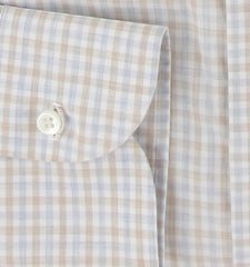 $500 Luigi Borrelli Light Brown Cotton Shirt - Slim - (LB382611) - Parent
