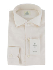 $500 Luigi Borrelli Off White Cotton Blend Shirt - Slim - 14.5/37 - (LB1231254)