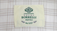 $500 Luigi Borrelli Light Brown Plaid Shirt - Slim - (LB328267) - Parent