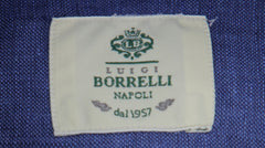 $500 Luigi Borrelli Blue Solid Linen Shirt - Slim - (LB125254) - Parent
