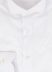 $500 Luigi Borrelli White Solid Cotton Shirt - Slim - (LB729263) - Parent