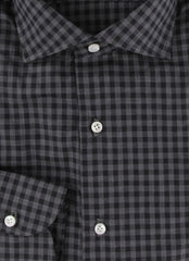$500 Luigi Borrelli Dark Gray Check Cotton Shirt - Slim - (LB382610) - Parent