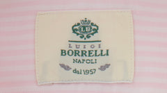 $500 Luigi Borrelli Pink Striped Cotton Shirt - Slim - (LB12272418) - Parent