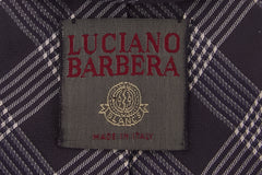 $195 Luciano Barbera Dark Brown Plaid Silk Tie -  x  - (LU107262)