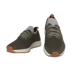 $850 Mandelli Dark Green Cotton Slip-On Sneakers - (MM314263) - Parent