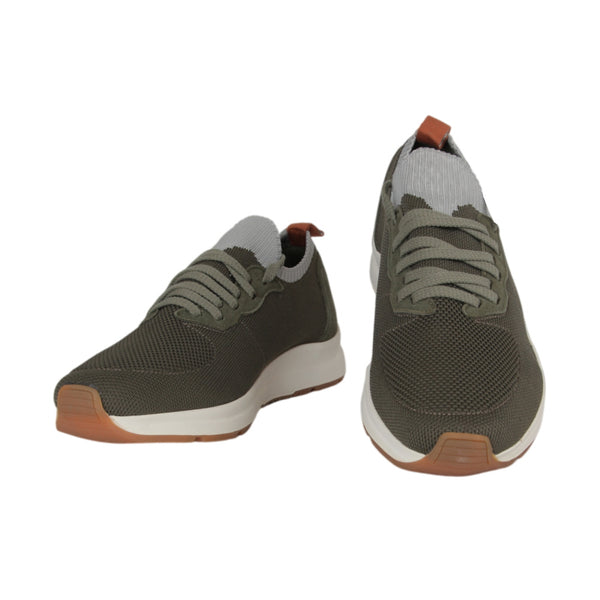 $850 Mandelli Dark Green Cotton Slip-On Sneakers - (MM314263) - Parent