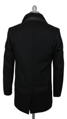 $3975 Mandelli Black Cashmere Blend Solid Coat - (MM10282515) - Parent