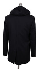 $4475 Mandelli Dark Blue Cashmere Blend Solid Coat - (MM10282511) - Parent