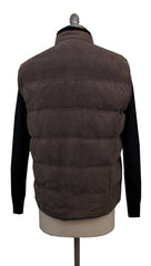 $2600 Mandelli Light Brown Suede Solid Jacket Vest - (MM328243) - Parent