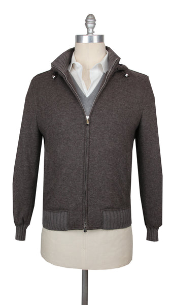 $3275 Mandelli Brown Cashmere Blend Solid Jacket - (MM1028256) - Parent