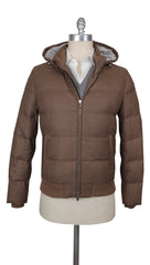 $3125 Mandelli Brown Wool Blend Solid Puffer Jacket - (MM1028252) - Parent
