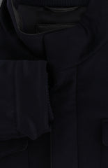 $3525 Mandelli Dark Blue Cashmere Solid Jacket - (MM1028254) - Parent