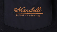 $4750 Mandelli Navy Blue Silk Solid Coat - (MM413244) - Parent