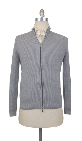 $1500 Mandelli Gray Cashmere Crewneck Jacket - (MM918243) - Parent