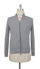 $1500 Mandelli Gray Cashmere Crewneck Jacket - XL/54 - (MM918243)