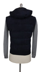 $2775 Mandelli Dark Blue Leather Solid Jacket Vest - (MM1113254) - Parent