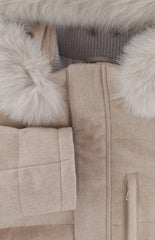 $5600 Mandelli Beige Cashmere Solid Coat - (MM10282512) - Parent