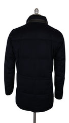 $5200 Mandelli Dark Blue Cashmere Solid Coat - (MM1113251) - Parent