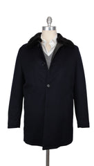 $11300 Mandelli Dark Blue Cashmere Solid Coat - 40/50 - (MM10282516)