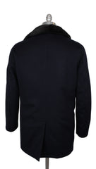 $11300 Mandelli Dark Blue Cashmere Solid Coat - (MM10282516) - Parent