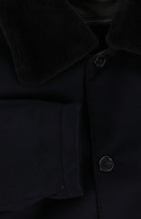 $11300 Mandelli Dark Blue Cashmere Solid Coat - (MM10282516) - Parent