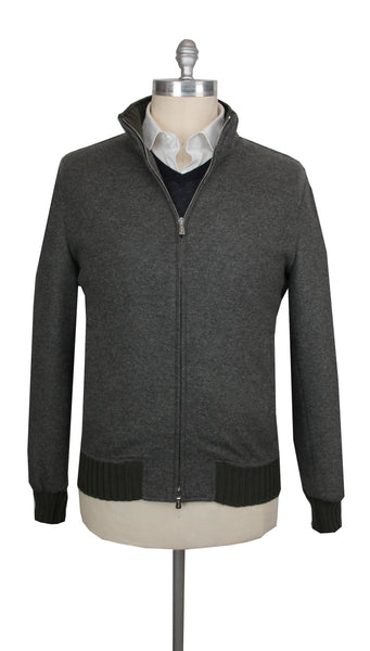 $3375 Mandelli Gray Cashmere Blend Solid Jacket - (MM221261) - Parent