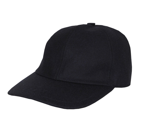 $450 Mandelli Midnight Navy Blue Wool Blend Baseball Cap - (MM38258) - Parent