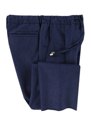 $450 Mandelli Blue Solid Wool Pants - Slim - 32/48 - (MM43245)