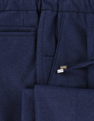 $450 Mandelli Blue Solid Wool Pants - Slim - (MM43245) - Parent