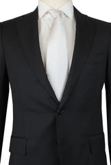 Principe d'Eleganza Black Wool Solid Suit - (PE1010232) - Parent