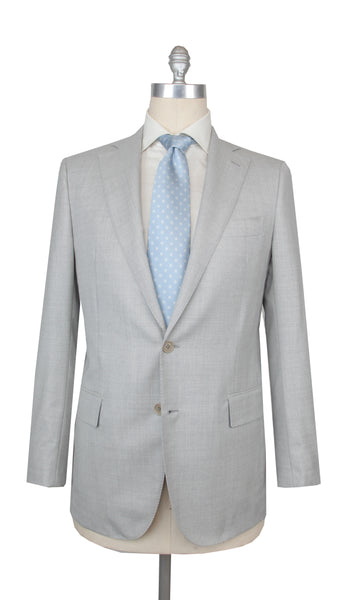 $4800 Principe d'Eleganza Light Gray Wool Melange Suit - (PE712251) - Parent