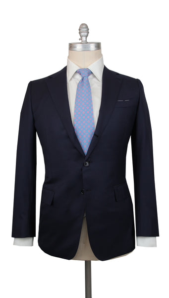 $4800 Principe d'Eleganza Navy Blue Wool Solid Suit - (PE319241) - Parent