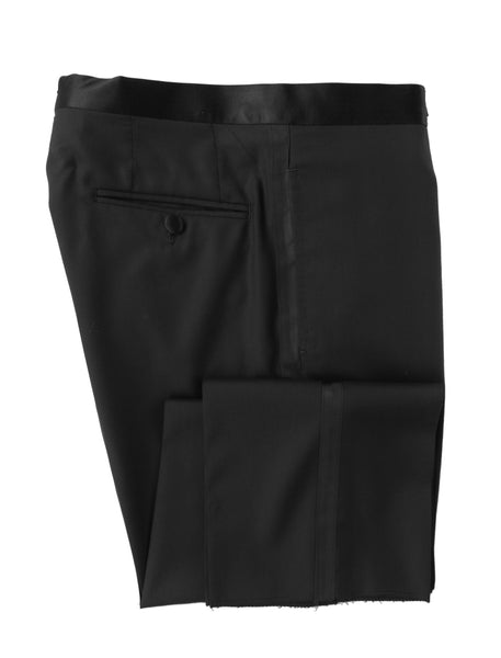 $1200 Principe d'Eleganza Black Solid Wool Tuxedo Pants - Slim - (PE417241) - Parent
